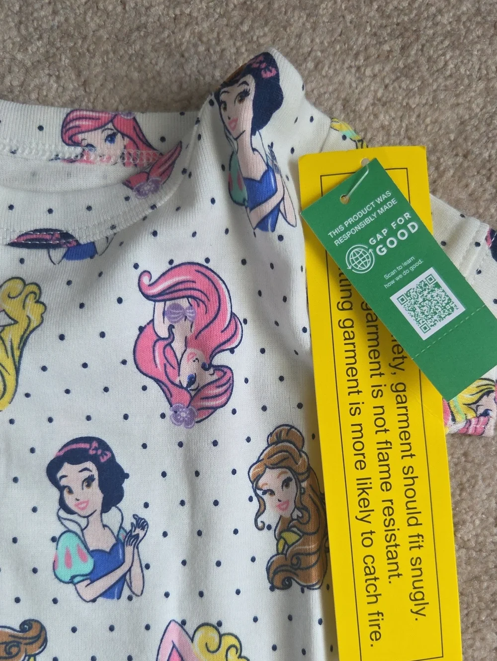 NWT GAP 12-18m Baby Girl Princess PJs
